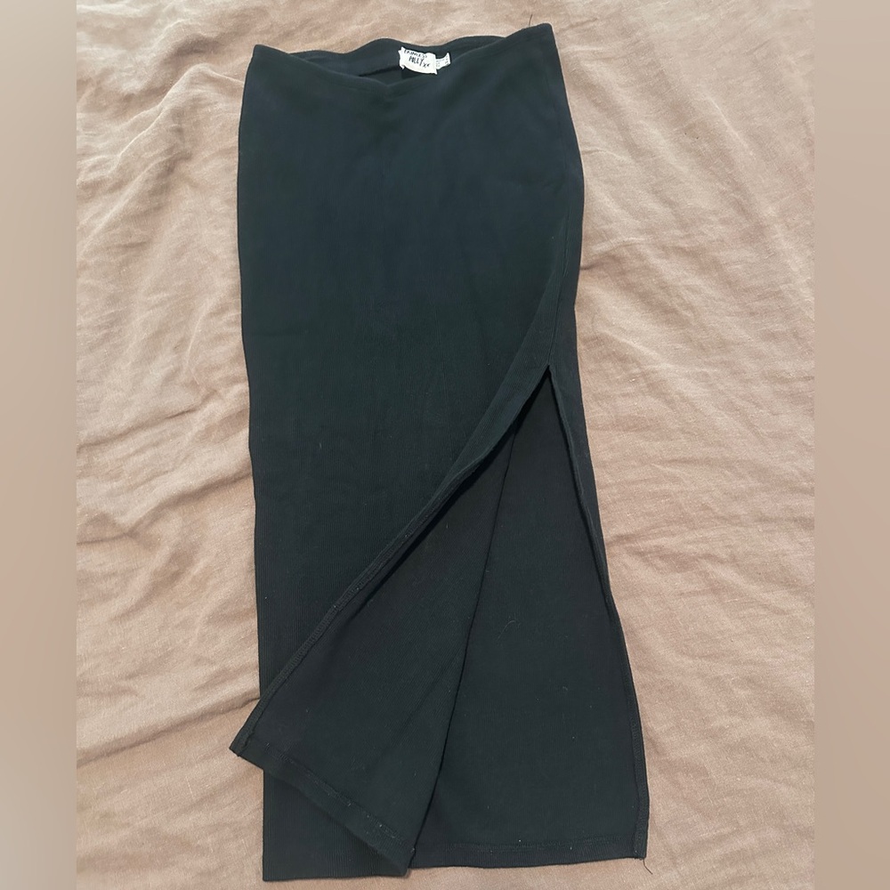 Princess Polly Black Side-Slit Skirt